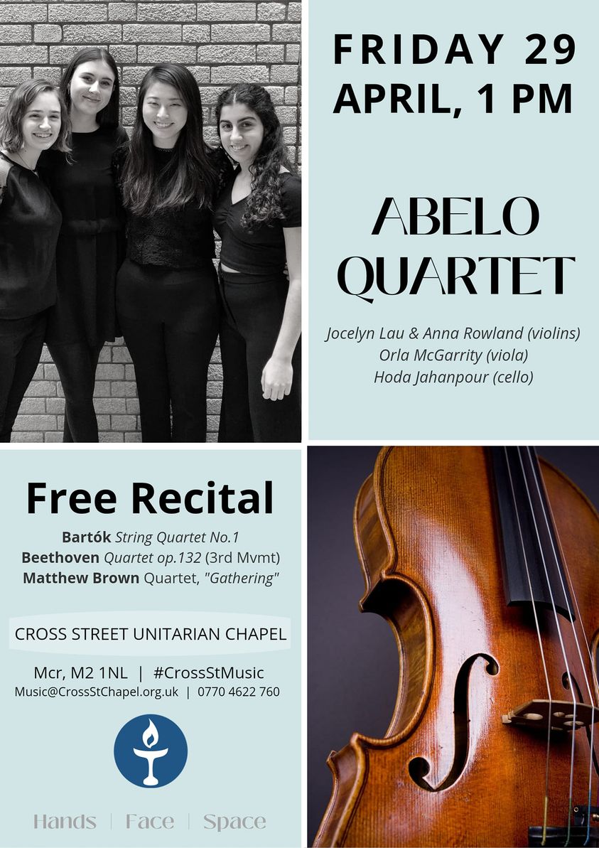 Abelo String Quartet - Friday 29 April 1pm - Free to attend
